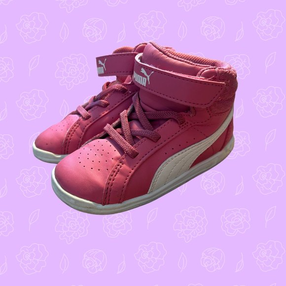 Puma Pink High Tops with Velcro - Picture 4 of 6